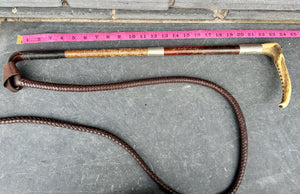 Gents Vintage Hunt Whip - Double Collars - Plaited Leather Thong
