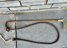 Load image into Gallery viewer, Gents Vintage Braided Hunt Whip with Thong