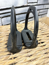 Load image into Gallery viewer, S/H 4 3/4” Plastic Stirrup Irons with Wide Grip - Black