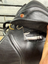 Load image into Gallery viewer, 16” MW Saddle Company Pony GP Saddle - Black - Changeable Width on a Press