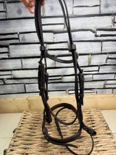 Load image into Gallery viewer, S/H Clinchered Flash Snaffle Bridle - Brown - Full