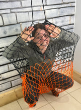 Load image into Gallery viewer, XXL 48” Long “BIG DADDY” Haylage HayNet -2” Holes- Grey/Orange