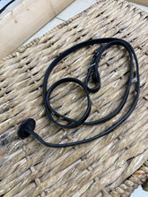 Load image into Gallery viewer, S/H 1/2” wide Leather In Hand Lead -Stopper End &amp; Buckle-  Black