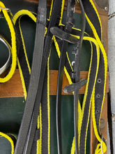 Load image into Gallery viewer, Libbys Complete Bridle &amp; Martingale - Yellow/Black - XF - Soft Web Flash