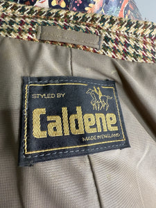 Caldene Ladies Vintage Houndstooth Tweed Jacket - Size 40