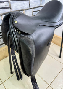 17” Wide Holistic Saddlery Monoflap Dressage Saddle - Black