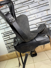 Load image into Gallery viewer, 16” Treeless Leather Western Saddle - Fit Any Width - Black