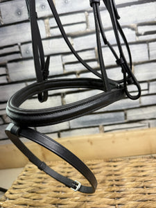 S/H English Flash Snaffle Bridle - Cob - Black