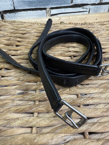 S/H 130cm/51” Ladies/Teens Hide Wrapped Stirrup Leathers - Black