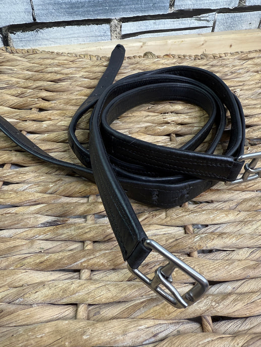 S/H 130cm/51” Ladies/Teens Hide Wrapped Stirrup Leathers - Black