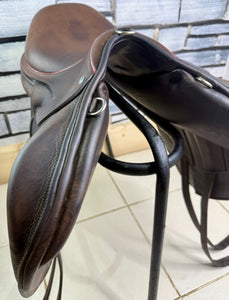 16 1/2” MW Childeric CFSC Monoflap Jump Saddle - Brown