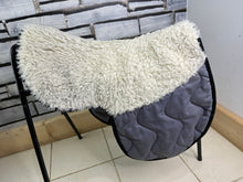 Load image into Gallery viewer, S/H Nuumed GP Half Wool Numnah - Grey/Black - L