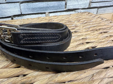 Load image into Gallery viewer, S/H 44” English Heavy Duty Teen Stirrup Leathers - Black