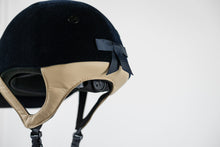 Load image into Gallery viewer, Victory Navy Velvet Show Riding Hat -Leather Flesh Harness- Competition Legal