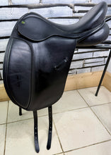 Load image into Gallery viewer, 17” Wide Crown/Ideal Jessica Dressage Saddle - Black - Excellent Condition