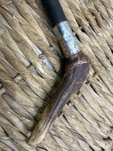 Load image into Gallery viewer, Vintage Gents Strong Hunt Whip - Silver Collar and Antler Hook