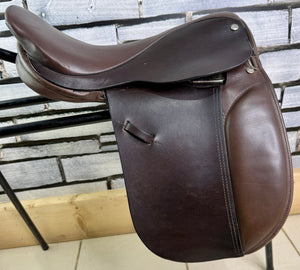 15” XW English Hoop Tree WH Pony  Show Saddle - Brown