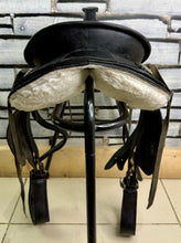 Load image into Gallery viewer, 12 1/2” SQHB Shetland Leather Western Saddle - Black - Pony Size