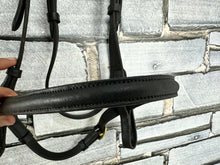 Load image into Gallery viewer, S/H English In-hand Showing Bridle - Black/Brass - Full