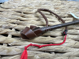In-Hand Welsh Cob Dealer Show Whip with Plaited Thong - Brown/Black
