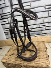 Load image into Gallery viewer, S/H Rhinegold Anatomic Padded Flash Bridle - Brown - Cob
