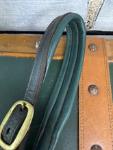 Load image into Gallery viewer, Pony English Leather Padded Headcollar - Black/Green/Brass - Clip Throat