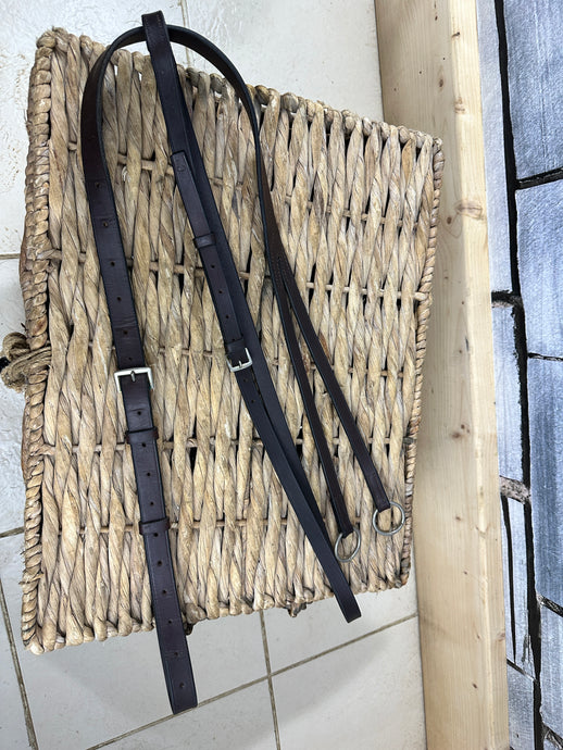 S/H English Leather Running Martingale - Brown - Cob