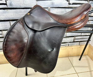 17 1/2” MW Bruno Del Grange Close Contact Jump Saddle - Brown