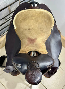 15 1/2” Leather Western Reining Saddle - Brown