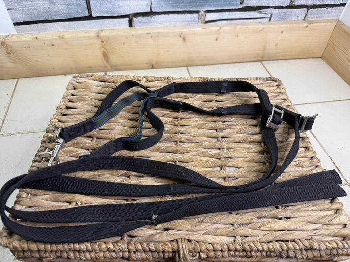 S/H Aerborn Soft Web Elasticated Clip Side Reins - Full - Black