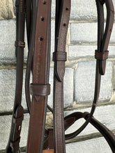 Load image into Gallery viewer, S/H English Traditional Complete Snaffle Bridle - Brown - Full