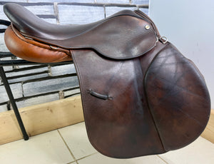 17 1/2” MW English Jump Saddle - Brown/Tan