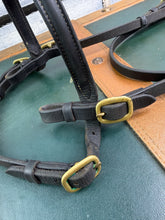 Load image into Gallery viewer, English In-hand Show Bridle - Full - Black/Brass -