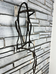 S/H English Dainty Grackle Bridle - Brown - Cob