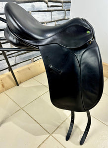 17 1/2” Wide Ideal Jessica Dressage Saddle - Black
