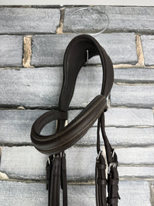 S/H Anatomic Padded Bridle with Sliding Noseband - Brown - Full