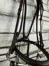Load image into Gallery viewer, S/H English Traditional Complete Snaffle Bridle - Brown - Full