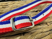 Load image into Gallery viewer, Adjustable Headcollar &amp; Lead Rope Set - Shetland up to Full Size - Red/White/Blue