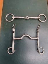 Load image into Gallery viewer, 4 1/4” Fylde Double Bits - Fixed Ported Weymouth &amp; Small Ring Bridoon- Show Pony