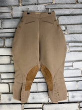 Load image into Gallery viewer, Vintage Sams Cavalry Twill Elephant Ear Breeches -24” Waist- Buff - Suede Knees