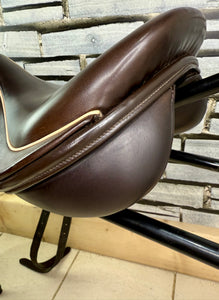 16 1/2” Wide R.S. Saddles Excelle Monoflap Jump Saddle - Brown
