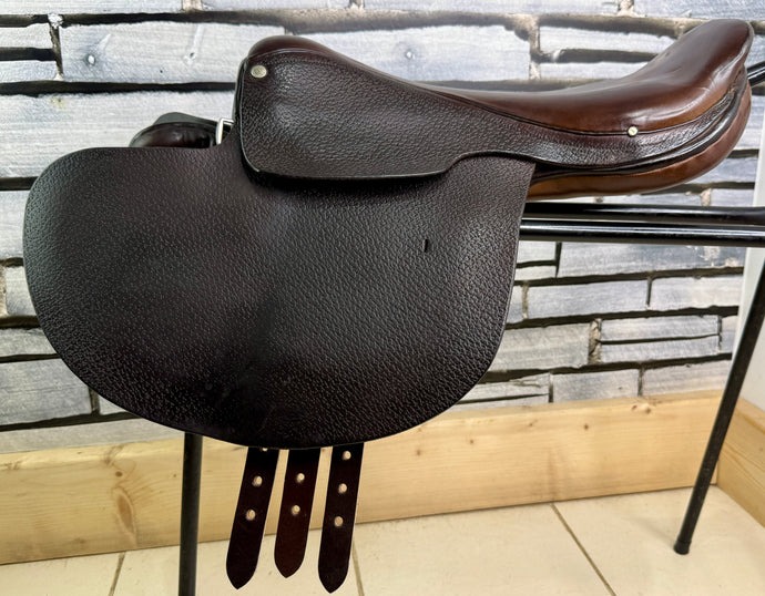16 1/2” Global Saddlery English 1 1/4 St/8kg Weighted Racing Saddle - Brown