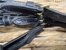 Load image into Gallery viewer, S/H Schockemohle Crystal Brow Double Bridle - Black/Brass - Cob