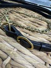 Load image into Gallery viewer, S/H English Heavy Brass Stallion Chain with Leather In Hand Lead