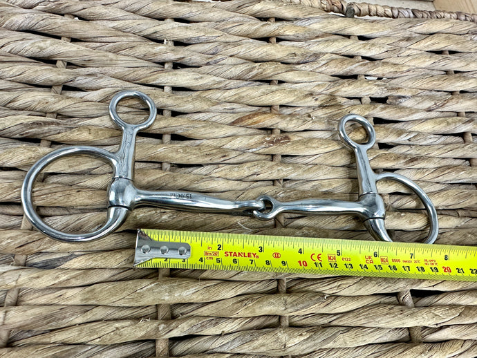S/H 6” Single Jointed Hanging Snaffle/Baucher Bit