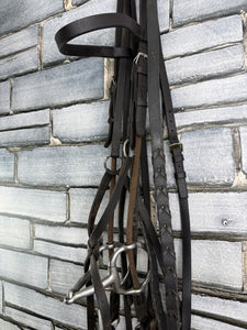 S/H English Complete Cheltenham Gag Hunting Bridle - Brown - Full
