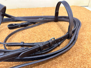 Shires Blenheim Hunter Cavesson Snaffle Bridle - Brown - Shetland