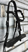 Load image into Gallery viewer, S/H English M&amp;M Cavesson Bridle - Plaited Browband - Pony - Black