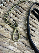 Load image into Gallery viewer, Brass Chain English Leather In Hand Lead with Handle -  Brown