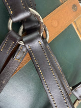 Load image into Gallery viewer, Full Size English Leather Headcollar - Brown - Heavy Duty - Adjustable